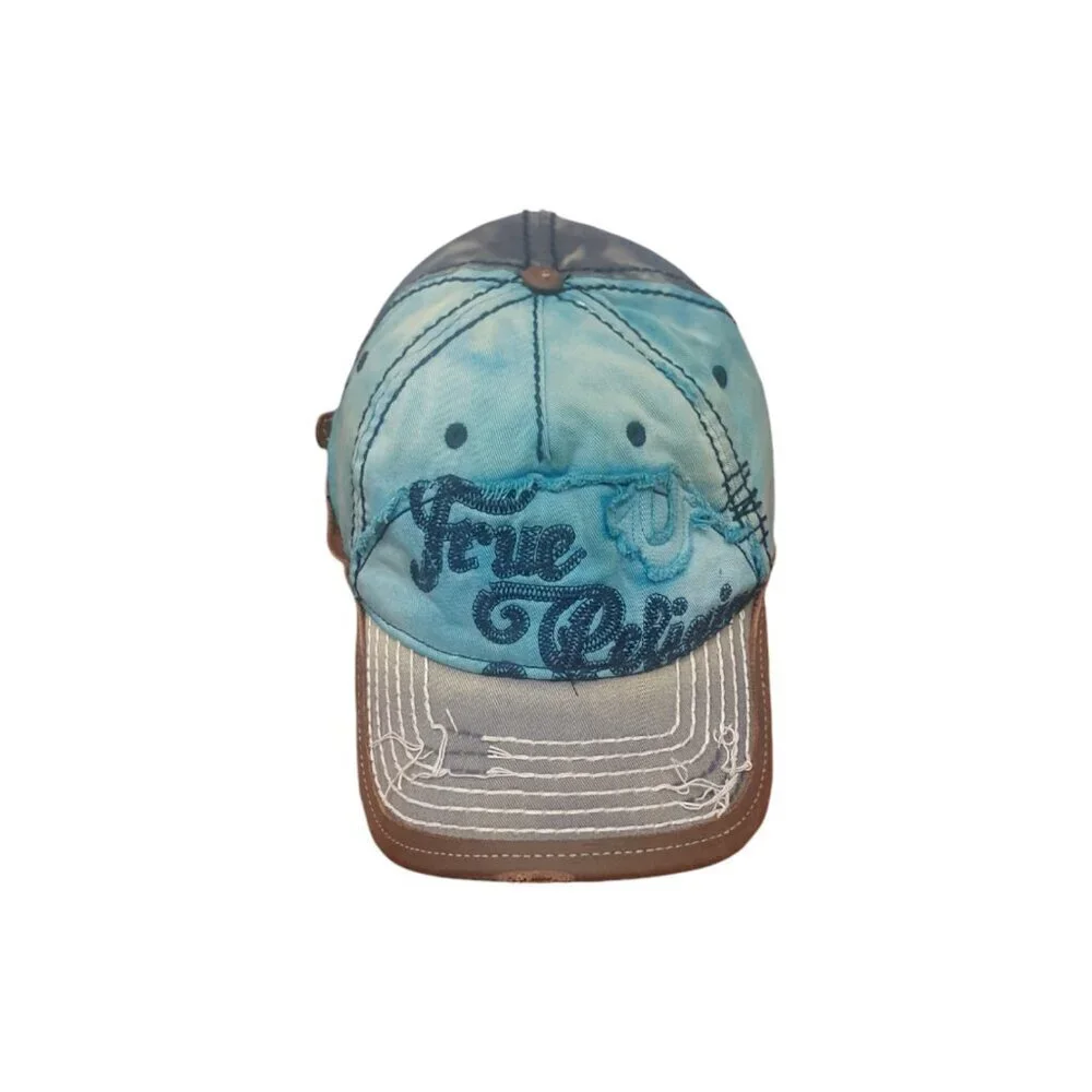 VINTAGE TRUE RELIGION LOGO DISTRESSED TRUCKER CAP BASEBALL RARE